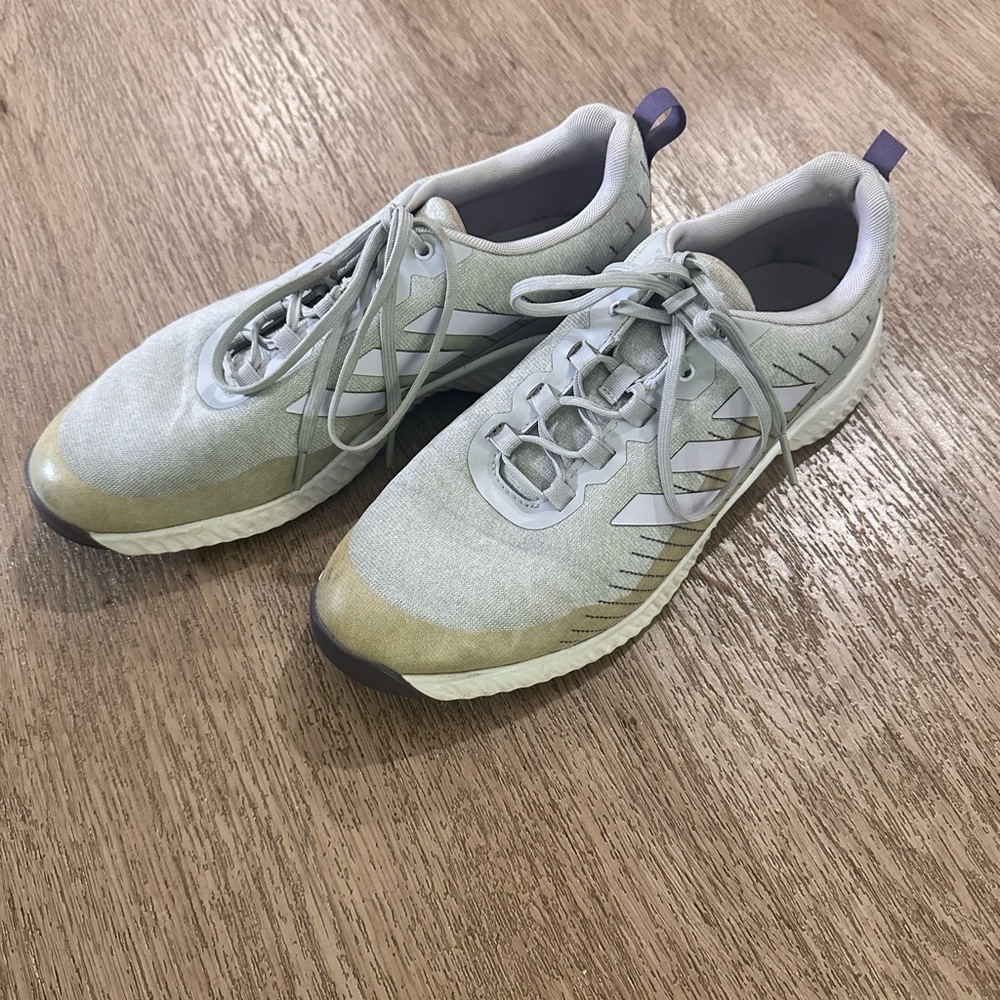Adidas Gray Golf Shoes with Modern Mesh Design